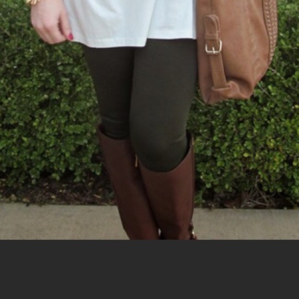 NWT Olive leggings, fleece lined